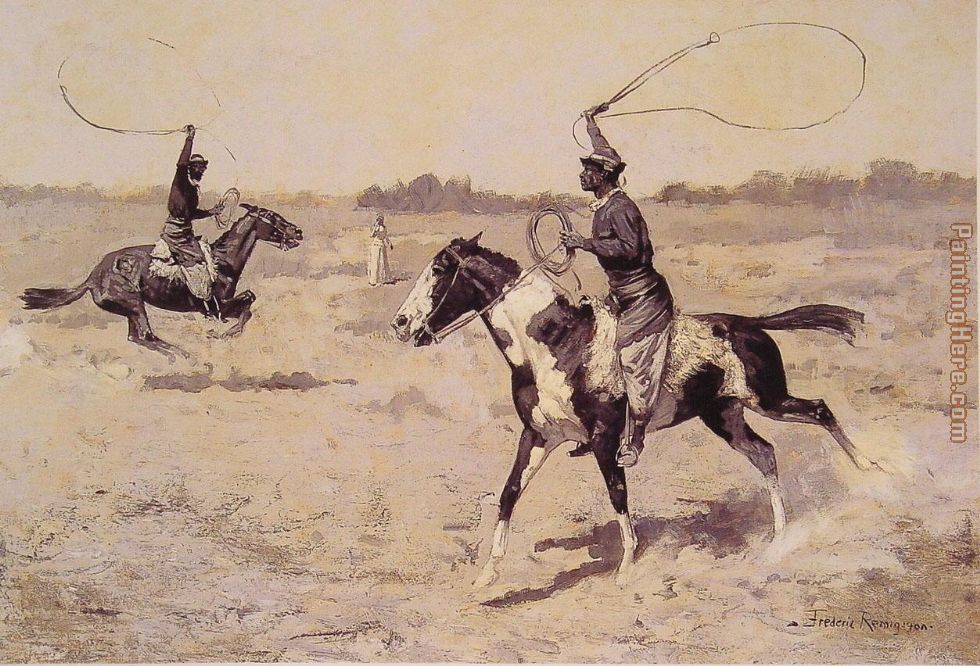 It was to be a lasso duel to the death painting - Frederic Remington It was to be a lasso duel to the death art painting